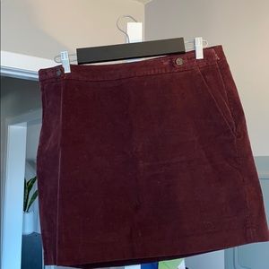 Banana Repulic maroon corduroy mini skirt